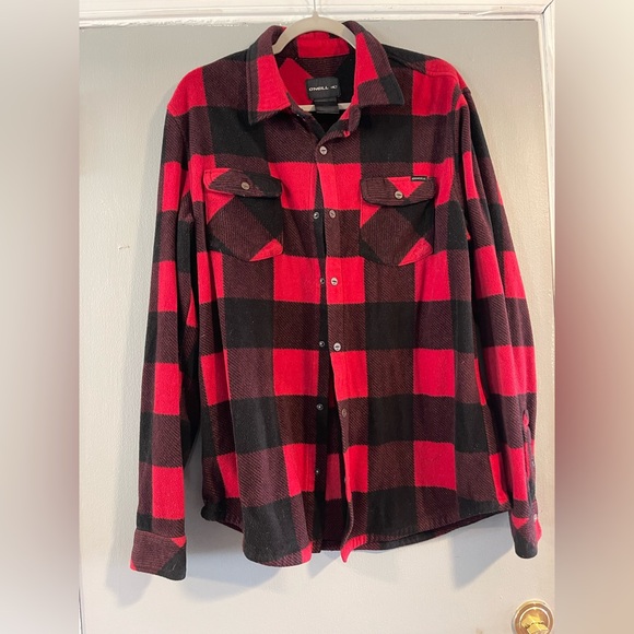 O'Neill Red and Black Plaid‎ Shirt - Picture 1 of 9